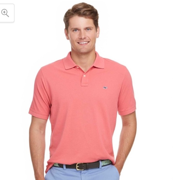 Mens Vineyard Vines Salmon Pink Polo 